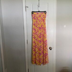Jessica Simpson Pink & Yellow Maxi dress Size Small
